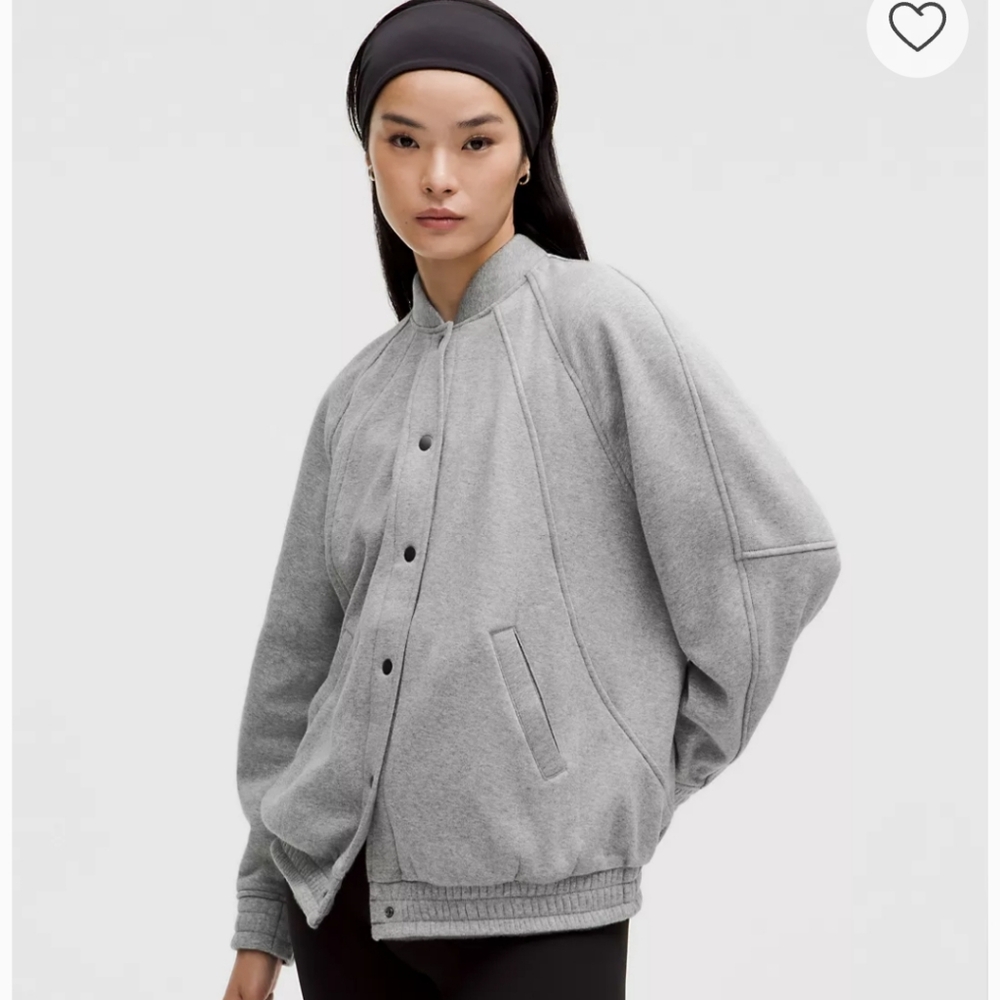 Lululemon Athletica Gray Varsity Jacket Minimalist Design